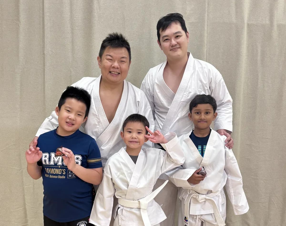 A small group training in the dojo